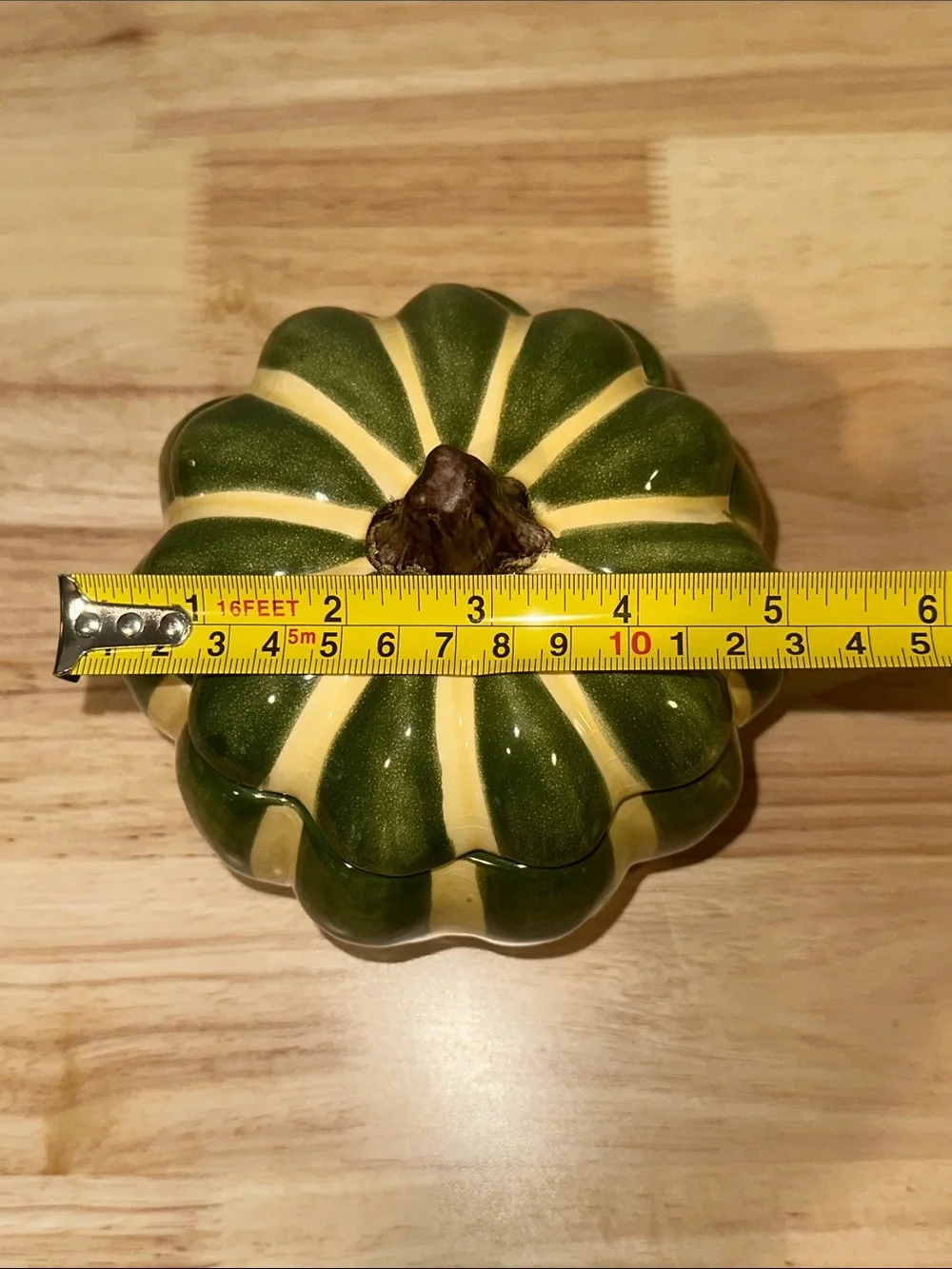 Williams Sonoma B. Eigen 2008 Autumn Harvest Green Pumpkin Lidded Bowl